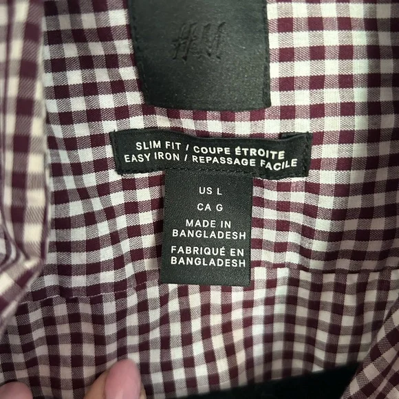 Men’s Plaid Button Down - Red - L - Picture 3 of 3